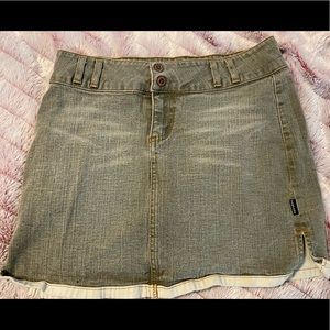 Rampage Olive Green Stretch Denim Skirt